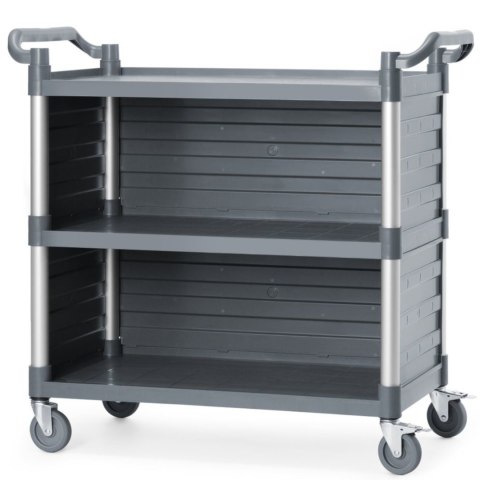 Wózek kelnerski serwisowy z bocznymi panelami do 150 kg 3-półki 842x486 mm