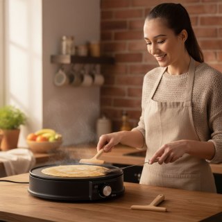 Elektryczna naleśnikarka patelnia do naleśników nieprzywierająca 1200W KADEN