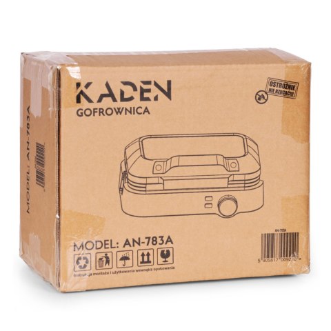 Gofrownica na 2 duże gofry nieprzywierająca powłoka regulacja temperatury 1200W KADEN