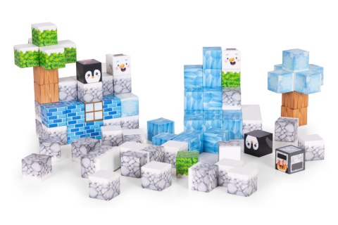 Klocki magnetyczne konstrukcyjne dla dzieci zestaw 97 elementów - Zima