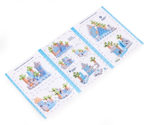 Klocki magnetyczne konstrukcyjne dla dzieci zestaw 97 elementów - Zima