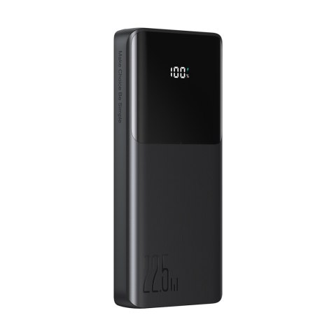 Powerbank 10000mAh z wbudowanymi kablami USB-C iPhone Lightning - czarny