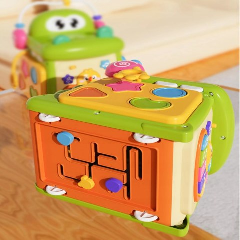 Kostka edukacyjna sorter pianinko sensoryczna labirynt zegar krokodyl MS007