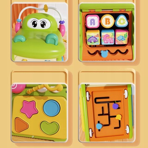 Kostka edukacyjna sorter pianinko sensoryczna labirynt zegar krokodyl MS007