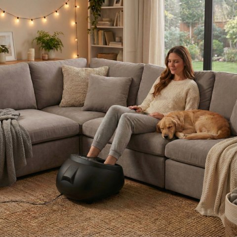 Masażer elektryczny do stóp z funkcją grzania refleksologia 3 tryby pilot 40W ModernHome