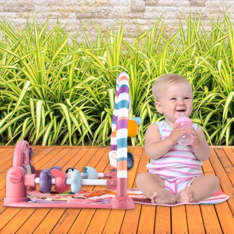 Mata edukacyjna z pianinkiem grzechotki gryzaki interaktywna dla niemowląt