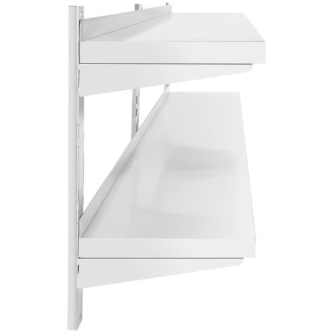 Półka ścienna wisząca gastronomiczna podwójna z regulacją STAL 200 x 30 cm