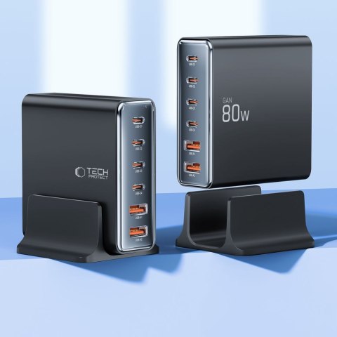 Stacja ładująca do urządzeń 4x USB-C 2x USB-A 80W
