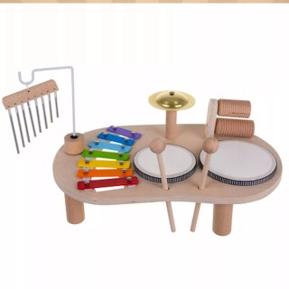 Drewniany stolik perkusyjny Montessori zestaw muzyczny dla dzieci