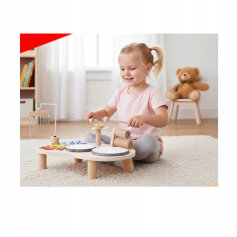 Drewniany stolik perkusyjny Montessori zestaw muzyczny dla dzieci