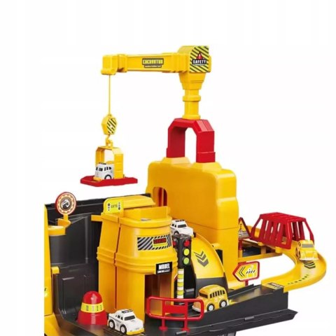 Jeździk 2w1 koparka + 4 autka rozkładany dźwig dźwięk ruchoma łyżka ZH922