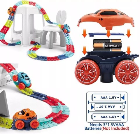 Magiczny tor 291el. - elastyczny tor z autkiem LED dla dzieci