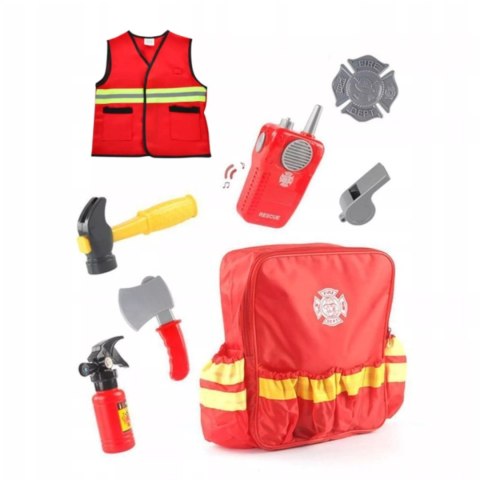 Plecak z narzędziami kamizelka krótkofalówka strażak gaśnica KN645