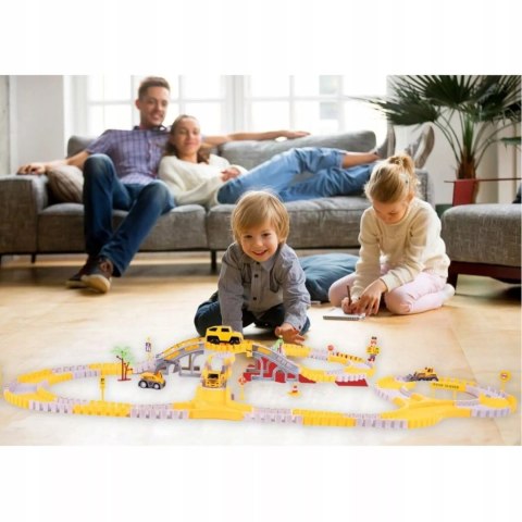 Tor samochodowy Budowlany 255 el. - auta pojazdy budowy zestaw dla dzieci