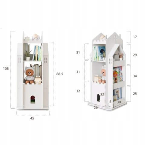 Obrotowy Regał Zamek 360° | Bajkowy Mebel do Pokoju Dziecka