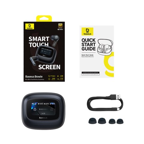 Słuchawki bezprzewodowe z ekranem Bowie M2s Ultra TWS - czarne