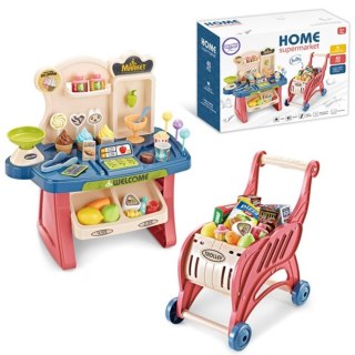 WOOPIE Sklep Supermarket Wózek na Zakupy Lody Słodycze + 40 Akc.