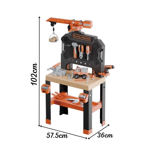 SMOBY Warsztat z Dźwigiem Black+Decker Bricolo Builder