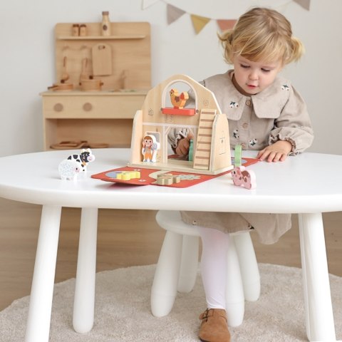 TOOKY TOY Drewniana Składana Farma w Walizce ze Zwierzątkami