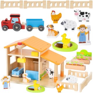 VIGA Drewniana Farma Dom Farmera Z Ogródkiem I Traktorem 21 el