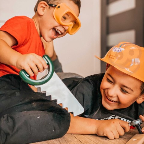 WOOPIE Duża Skrzynka z Narzędziami dla Dzieci Zestaw Majsterkowicza Wkrętarko-Wiertarka 15 el.