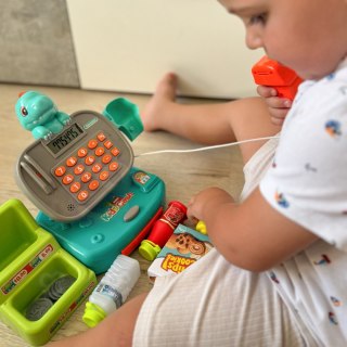 WOOPIE Kasa Sklepowa z Półką DINO Niebieski