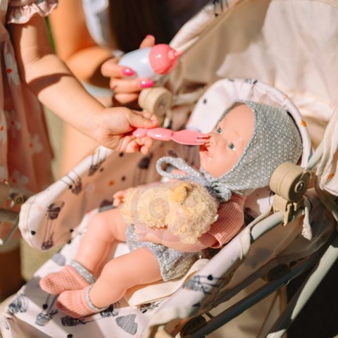 Lalka Bobas 36 cm w Ubranku z Misiem Akcesoria do Karmienia