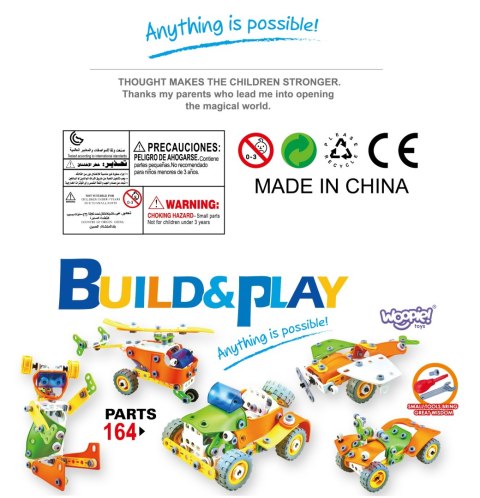 WOOPIE Zestaw Klocki Konstrukcyjne Pojazdy STEM 163 el.