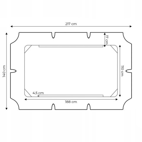 DASZEK DO HUŚTAWKI 188 X 110 CM WODOODPORNE POSZYCIE SZARY MODERNHOME