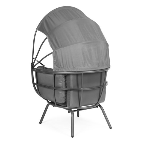 FOTEL OGRODOWY KOKON ZE SKŁADANYM DASZKIEM SZARY MODERNHOME