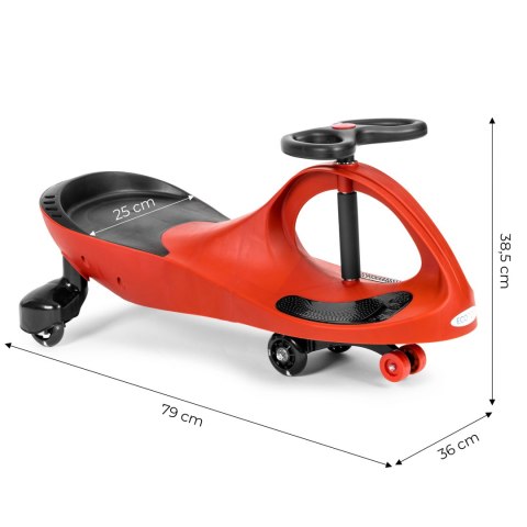 JEŹDZIK GRAWITACYJNY POJAZD DLA DZIECI KOŁA LED CZERWONY ECOTOYS