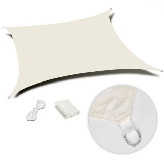 KWADRATOWY ŻAGIEL PRZECIWSŁONECZNY 4X4 M DASZEK WODOODPORNY BEŻOWY MULTIGARDEN