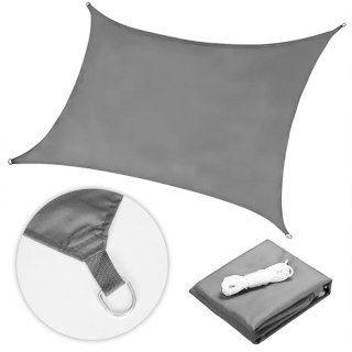 KWADRATOWY ŻAGIEL PRZECIWSŁONECZNY 4X4 M DASZEK WODOODPORNY SZARY MULTIGARDEN