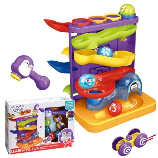 WOOPIE BABY Tor Kulkowy Kulodrom 3w1 Wbijak z Młoteczkiem Zjeżdżalnia dla Samochodzików