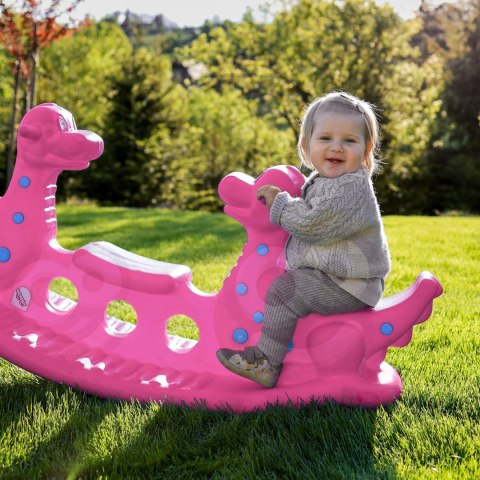 WOOPIE Bujak Wieloosobowy Dino Huśtawka Równoważna Różowa