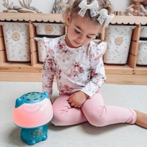 WOOPIE Multifunkcyjna Lampka RGB Głośnik Bluetooth Karaoke Modulator Głosu Karta SD Turkusowa