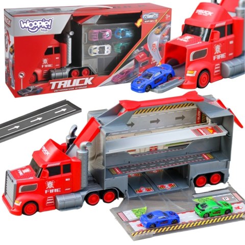 WOOPIE Zestaw Ciężarówka Laweta Garaż Tor Wyścigowy