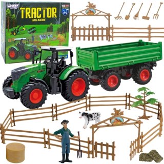 WOOPIE Zestaw Mini Farma Traktor Zwierzęta Osada Farma Rolnik 1:24