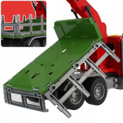 WOOPIE Ciężarówka z Ruchomym Dźwigiem do Drewna Dźwięk Światła 1:14