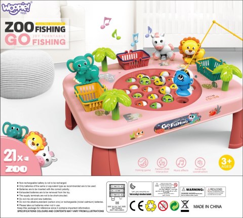 WOOPIE Gra Zręcznościowa Łowienie Ryb Interaktywny Stolik Różowy