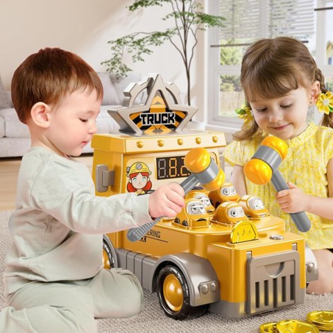 WOOPIE Gra Zręcznościowa Uderz Młotkiem Wbijak Plac Budowy z Akcesoriami