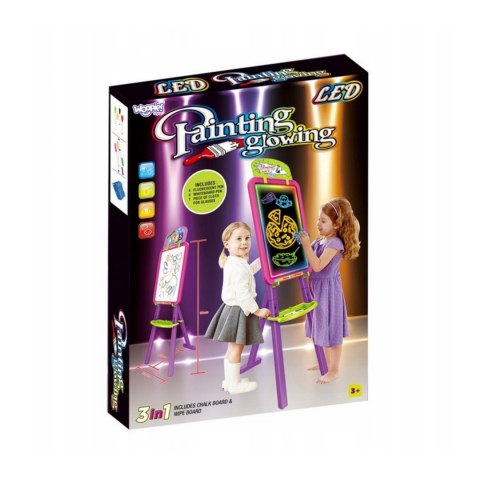 WOOPIE Tablica 3w1 Magnetyczna Suchościeralna Malowanie Światłem