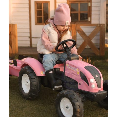 FALK Traktor Country Star Różowy na Pedały + Przyczepka i Klakson od 2 Lat.