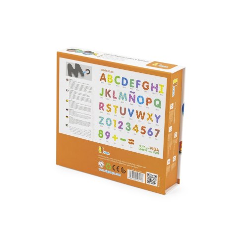 VIGA Drewniany Zestaw Magnetyczny Literki i cyferki