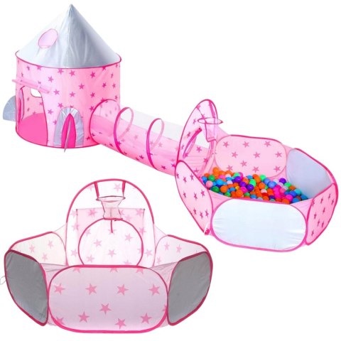 WOOPIE Namiot 3w1 Pałac Księżniczki XXL Domek Tunel Suchy Basen