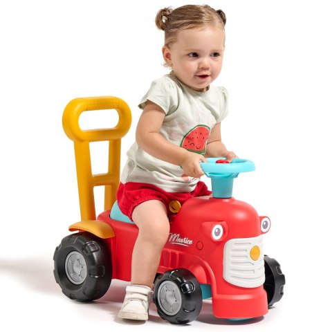 FALK Maurice Traktorek Jeździk Czerwony Pchacz Odpychacz Schowek od 1 roku