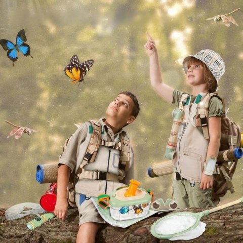 WOOPIE Discovery Zestaw Małego Odkrywcy Lornetka Kompas Siatka na Owady Motyle Latarka