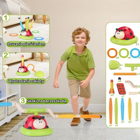 WOOPIE Gra Zręcznościowa 3w1 Wyrzutnia Rakiet Skakanka Rzut do Celu Biedronka