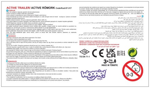 WOOPIE Przyczepka Wywrotka ACTIVE TRAILER Czerwona 35 kg