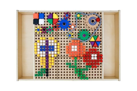 MASTERKIDZ Drewniany Stół Edukacyjny + AKCESORIA STEM WALL